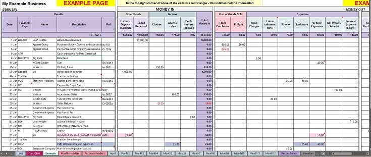 excel accounting system